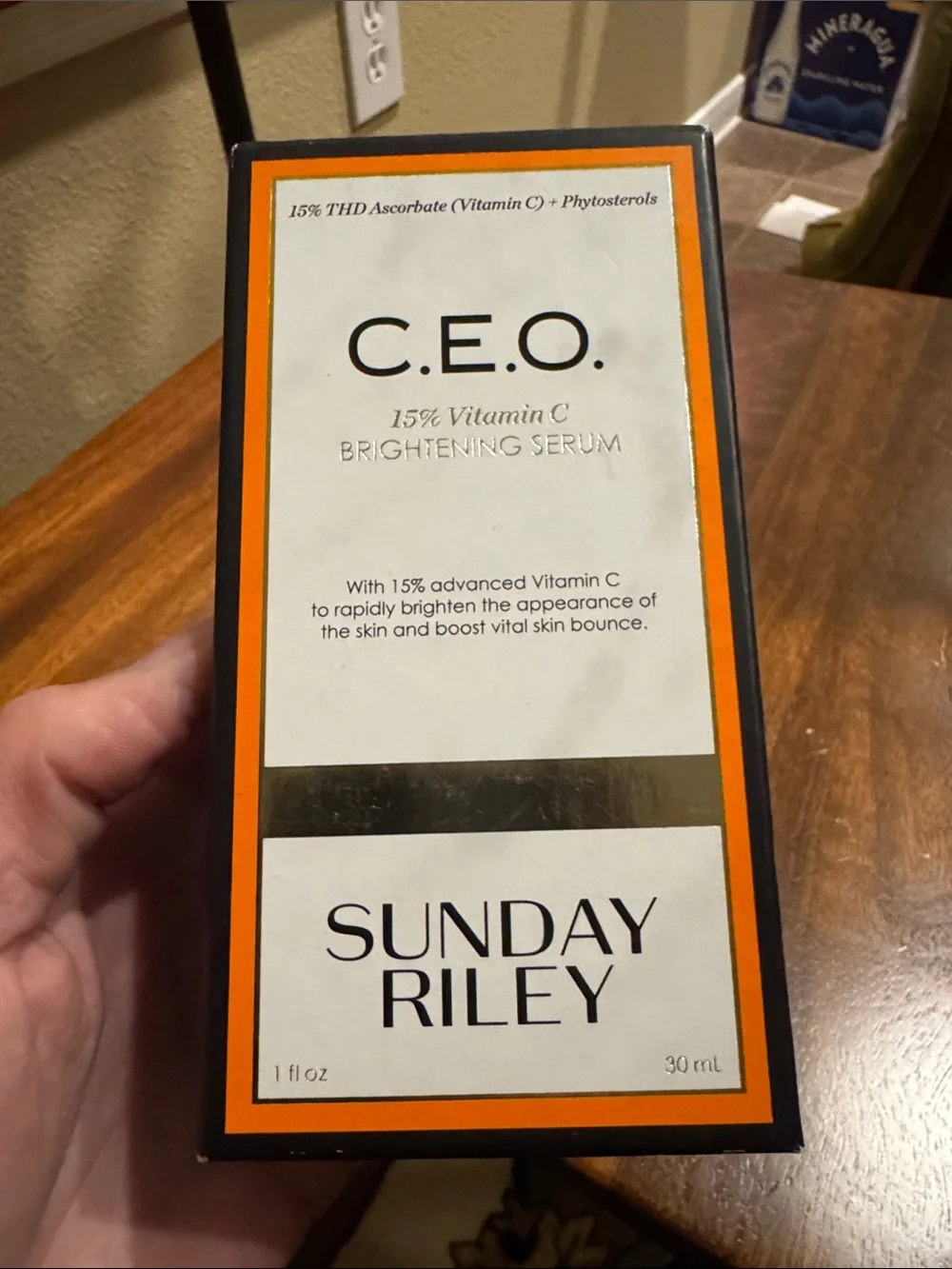 Sunday Riley C.E.O. Brightening Serum Box - White, Orange, Gold, Black